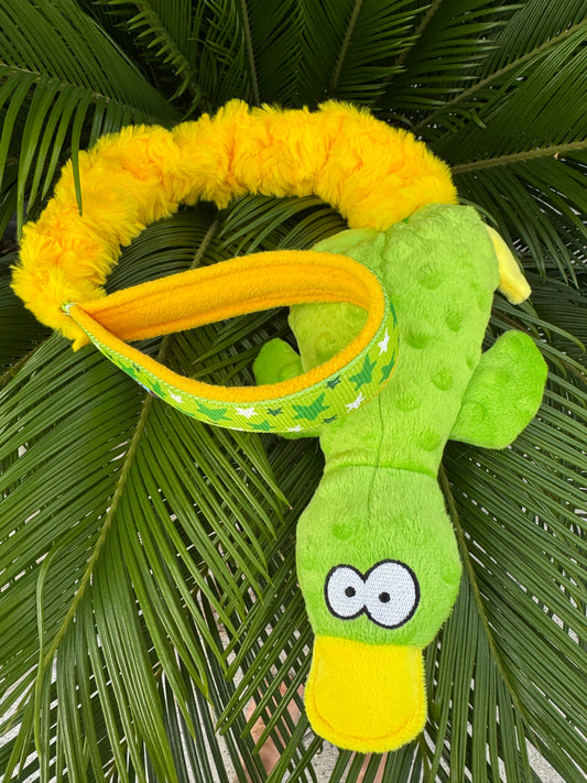 Plush Octopus & Duck Toy Chaser with bungee covered plush fur