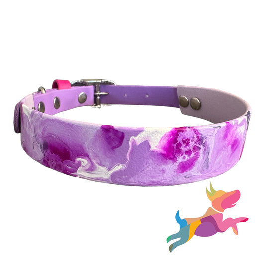 Pre-Made Large Marbled Painted BioThane Collars