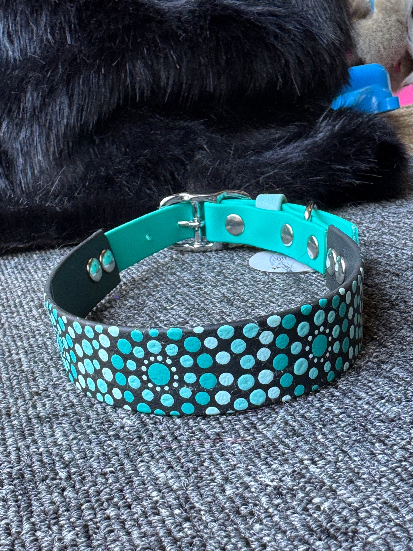 Medium Pre-Made Mandala Dot Painted BioThane Collars