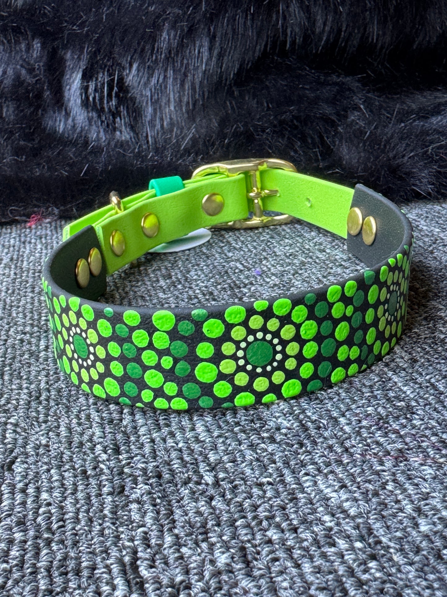 Large Pre-Made Mandala Dot Painted BioThane Collars
