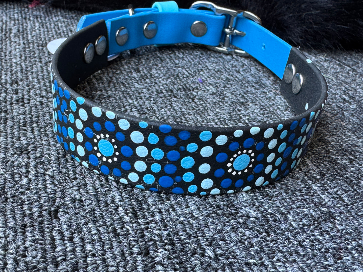 Large Pre-Made Mandala Dot Painted BioThane Collars