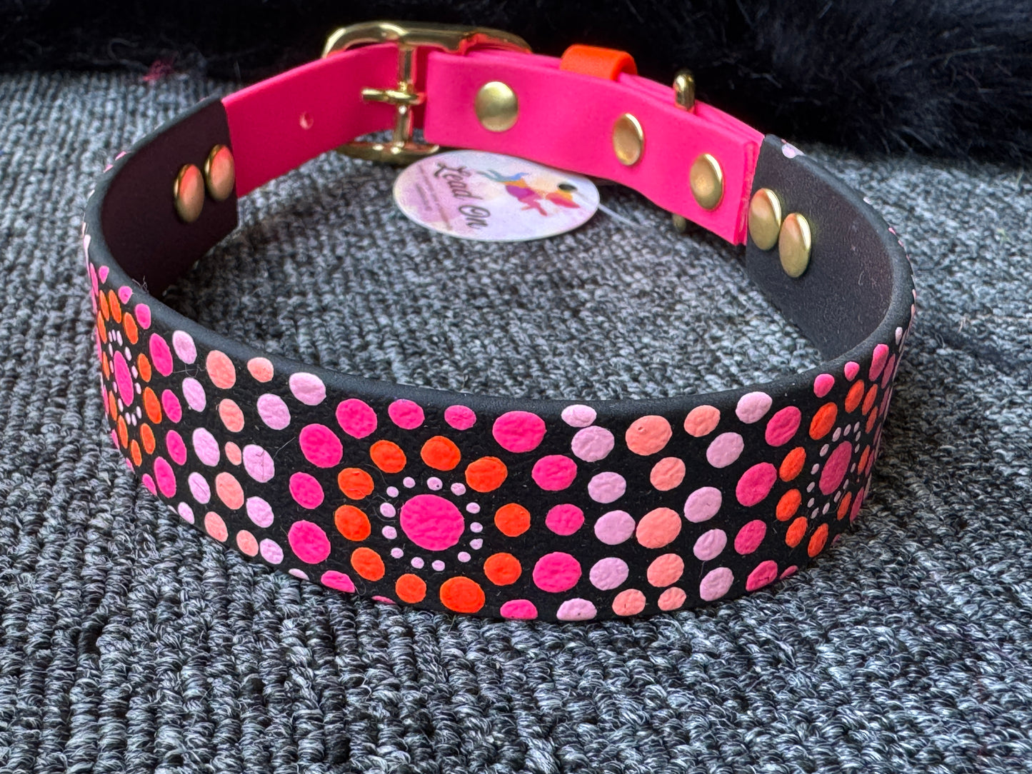 Medium Pre-Made Mandala Dot Painted BioThane Collars