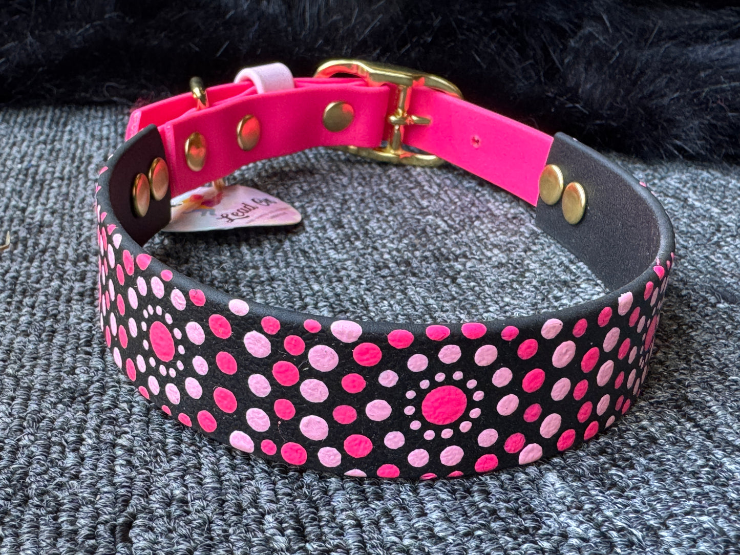 Large Pre-Made Mandala Dot Painted BioThane Collars