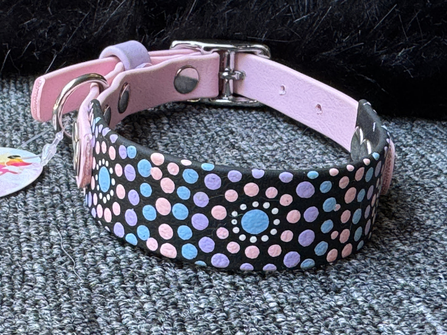Small Pre-Made Mandala Dot Painted BioThane Collars