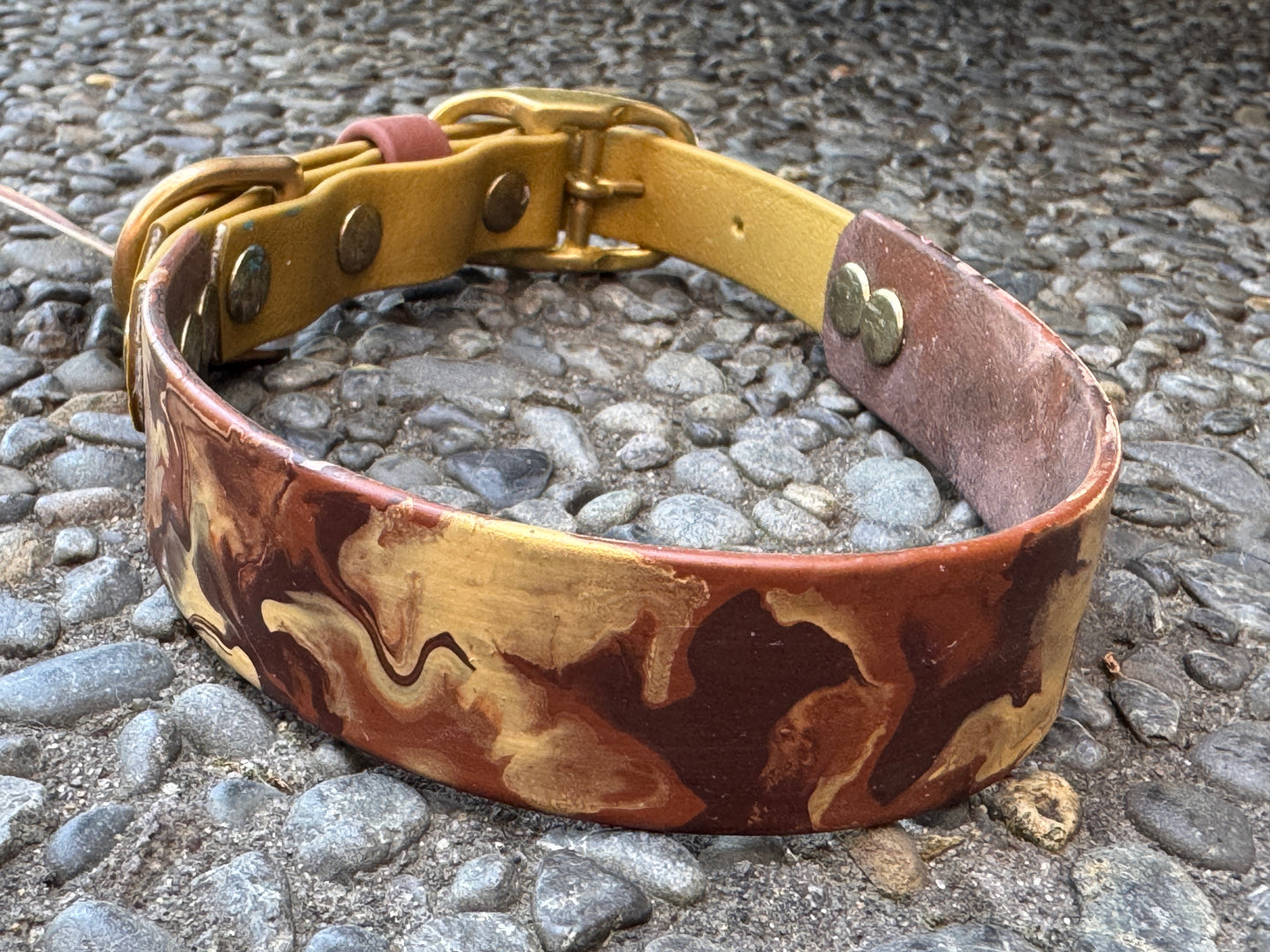 Pre-Made Large Marbled Painted BioThane Collars