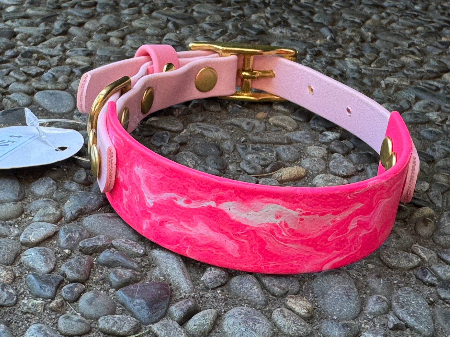 Pre-Made Small Marbled Painted BioThane Collar