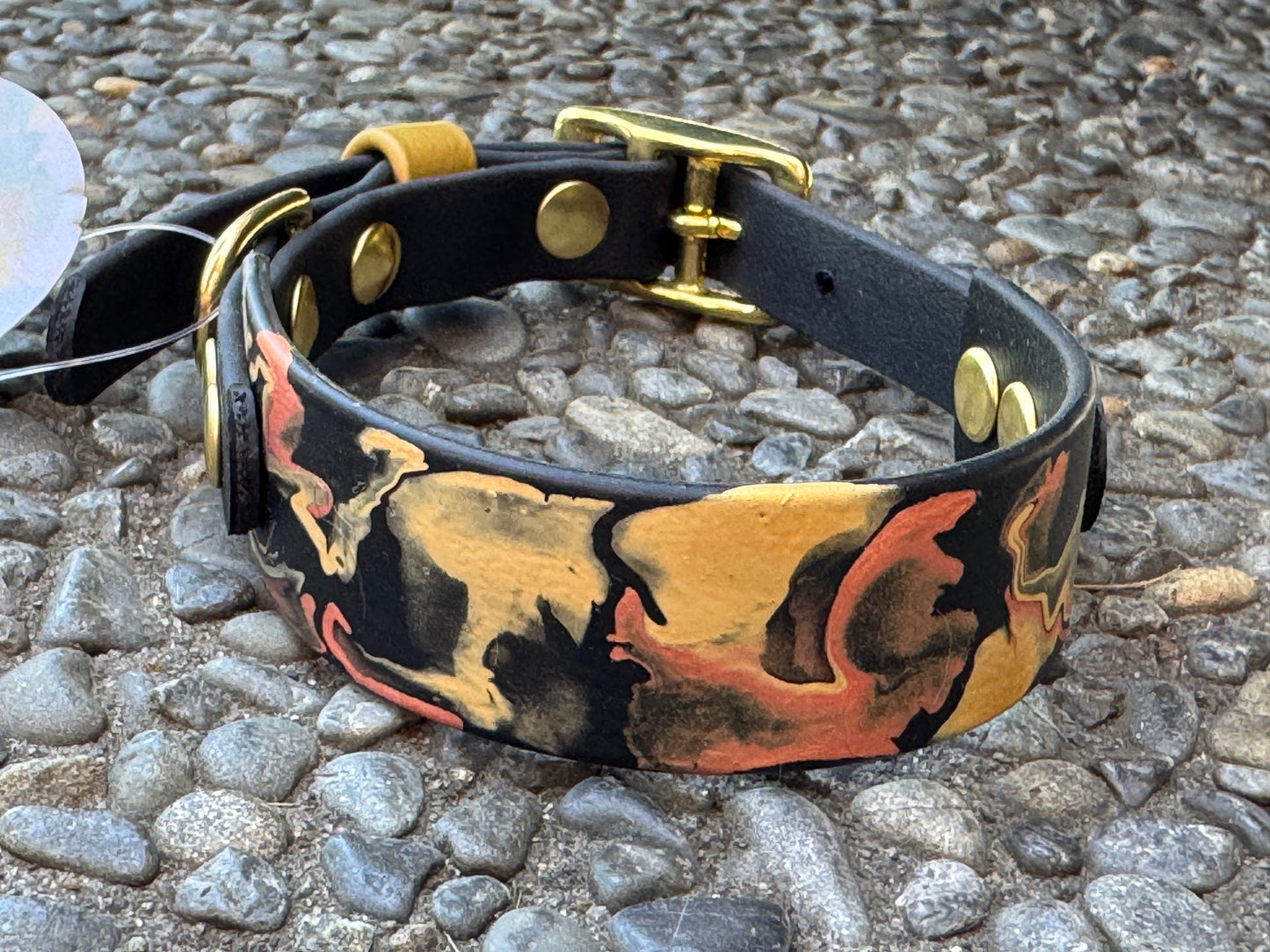 Pre-Made Small Marbled Painted BioThane Collar