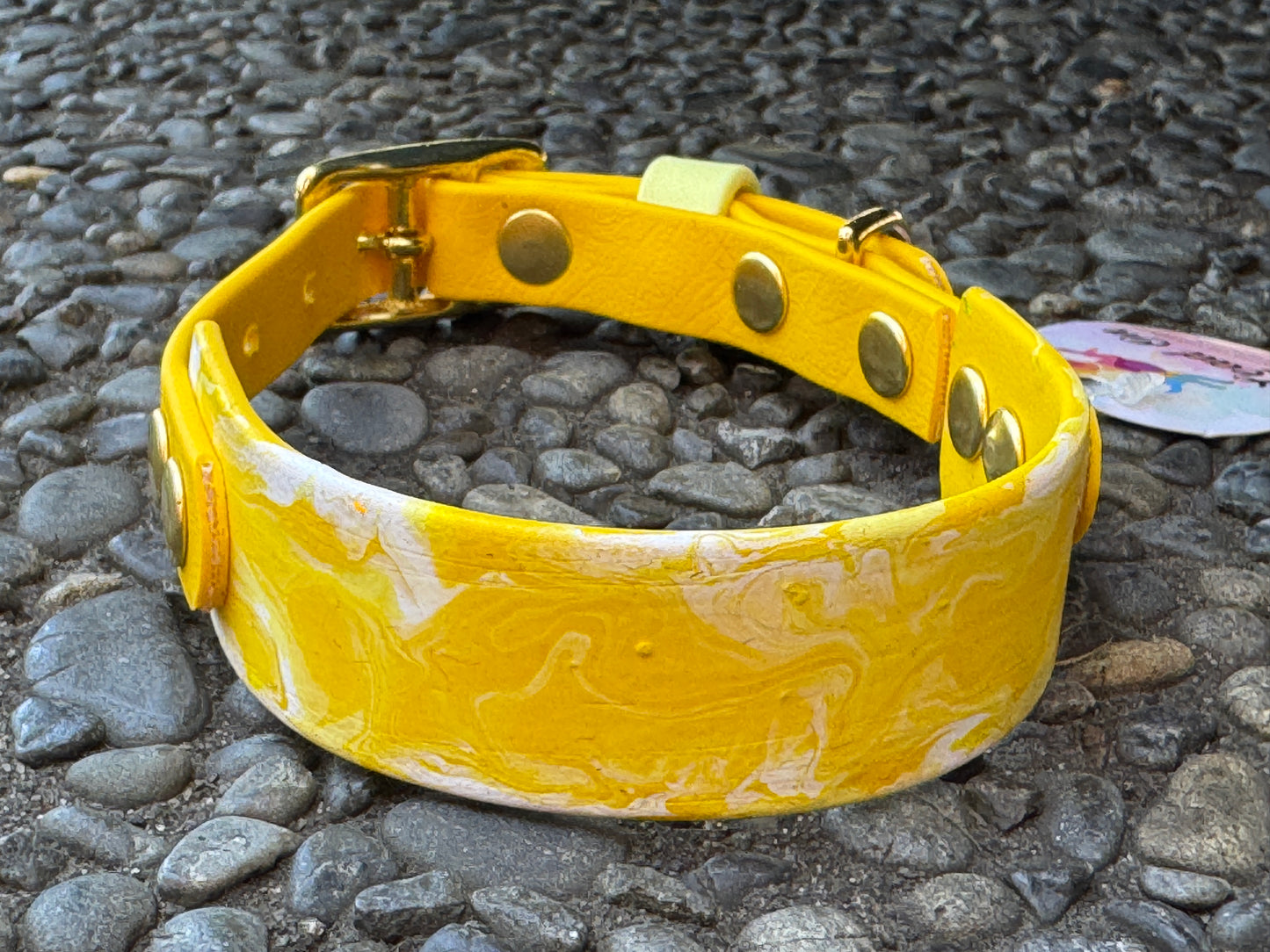 Pre-Made Small Marbled Painted BioThane Collar