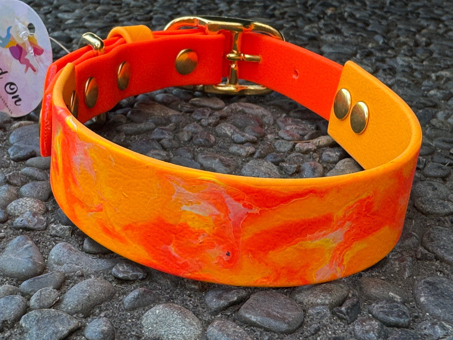 Pre-Made Medium Marbled Painted BioThane Collars