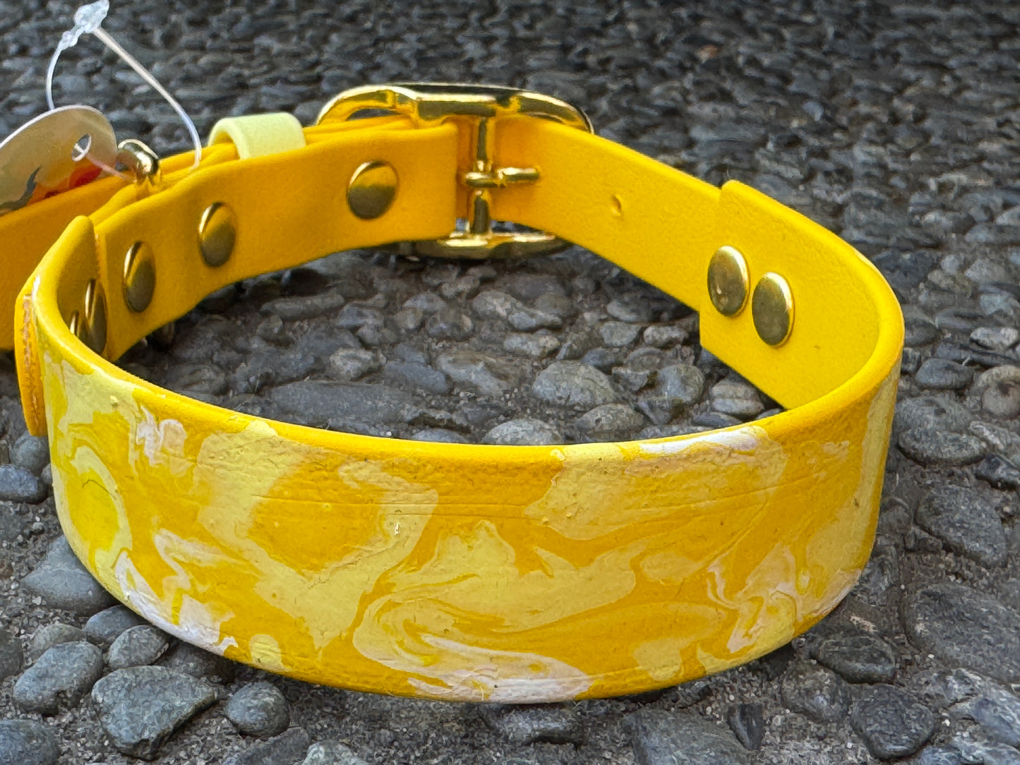 Pre-Made Medium Marbled Painted BioThane Collars