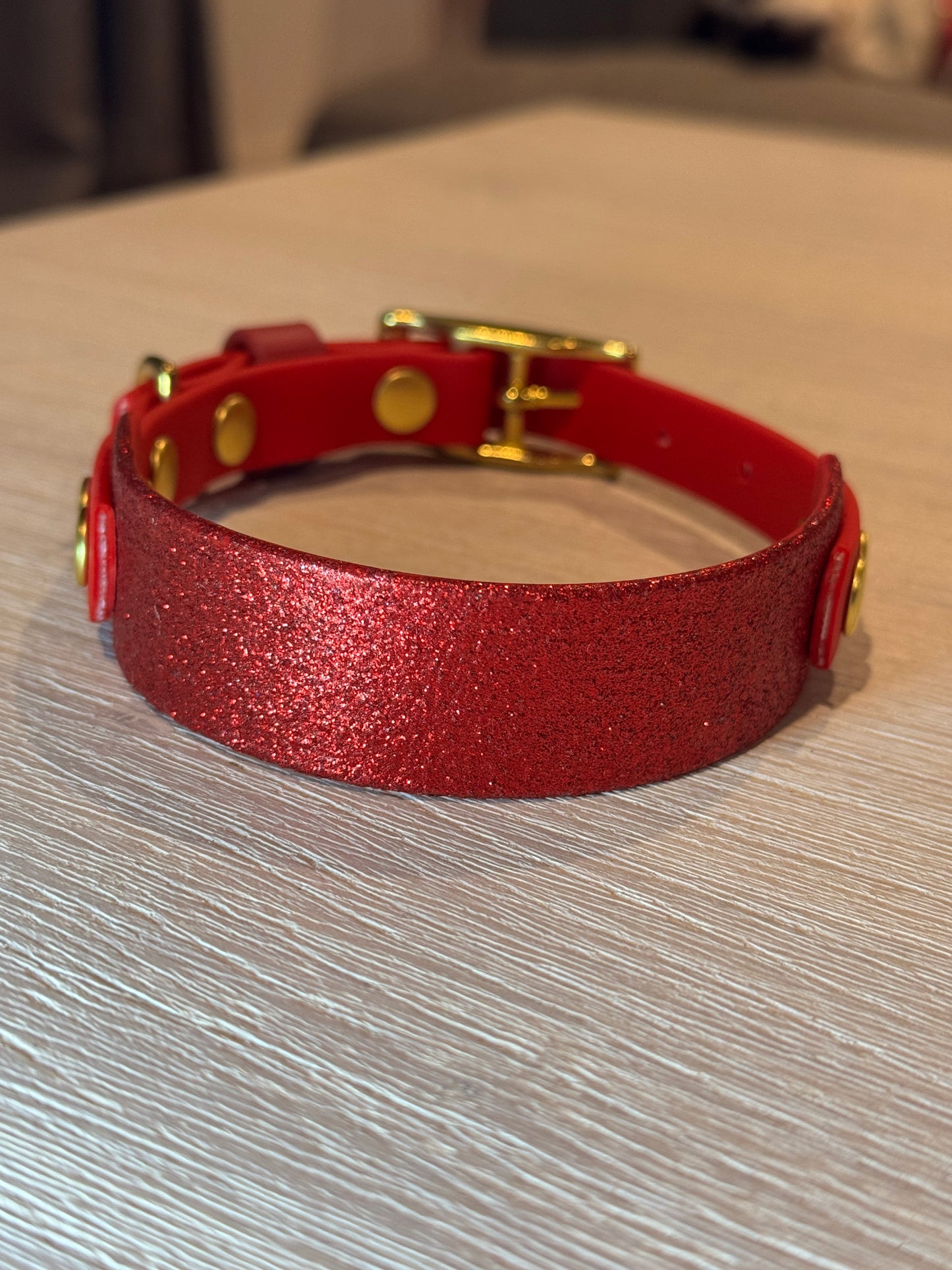 Sparkly Glitter Painted BioThane Collars