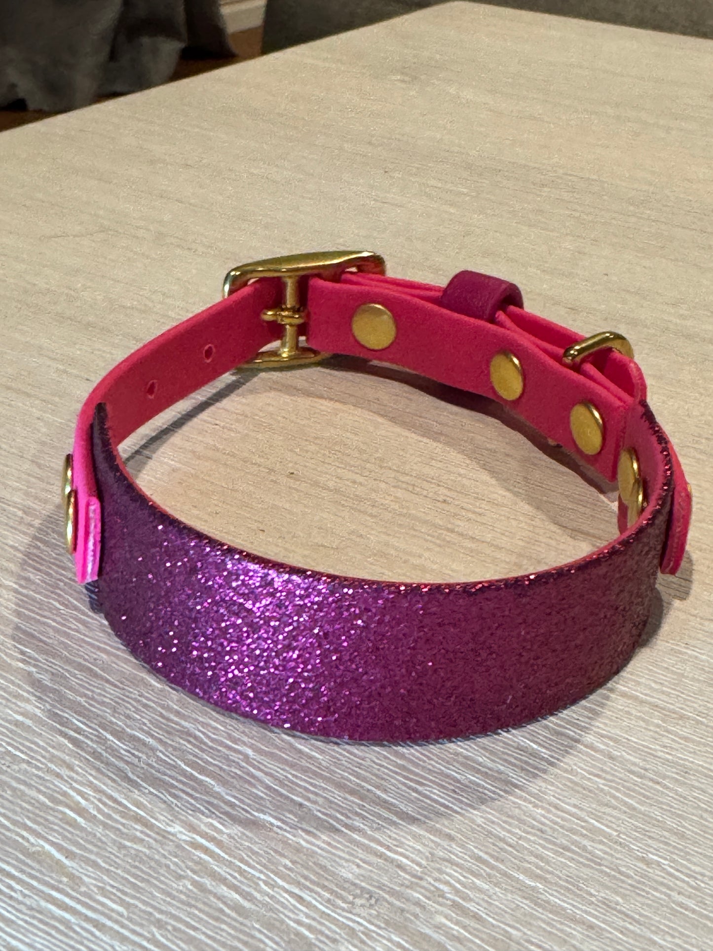 Sparkly Glitter Painted BioThane Collars
