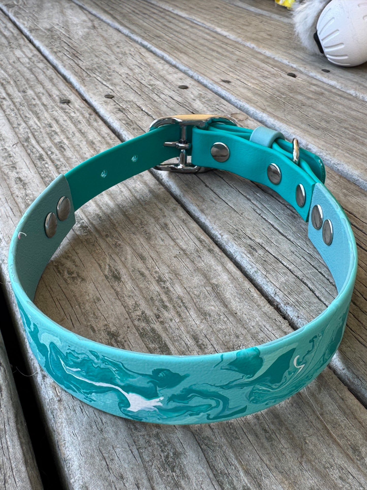 Pre-Made Large Marbled Painted BioThane Collars