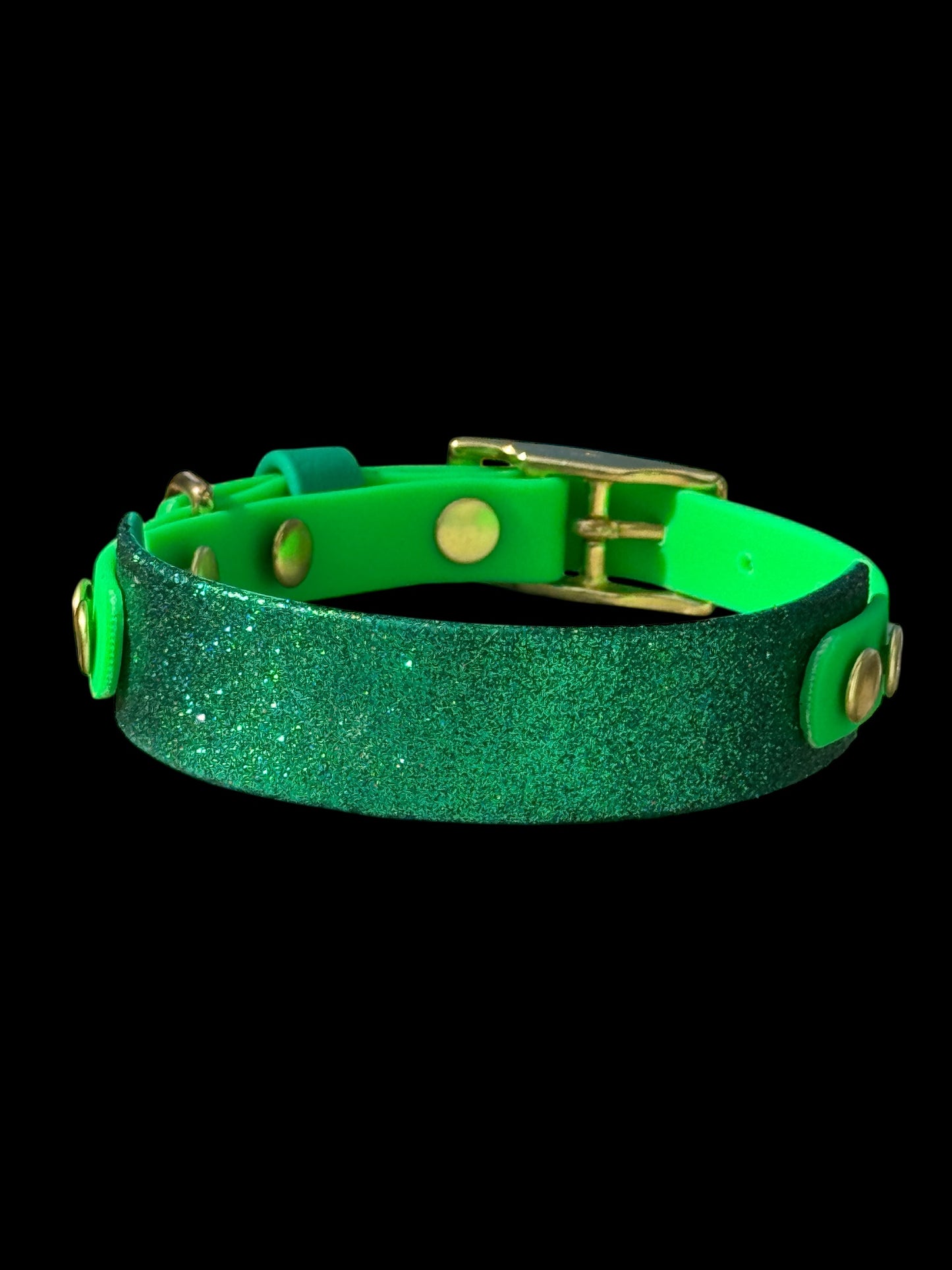 Sparkly Glitter Painted BioThane Collars