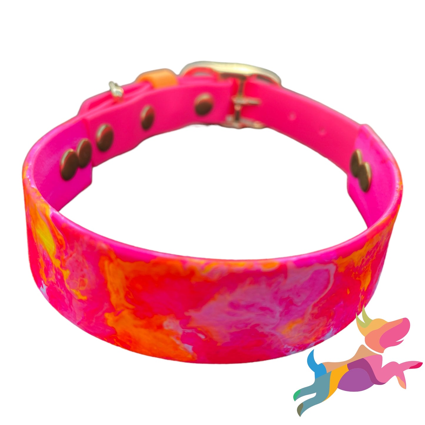 Pre-Made Medium Marbled Painted BioThane Collars
